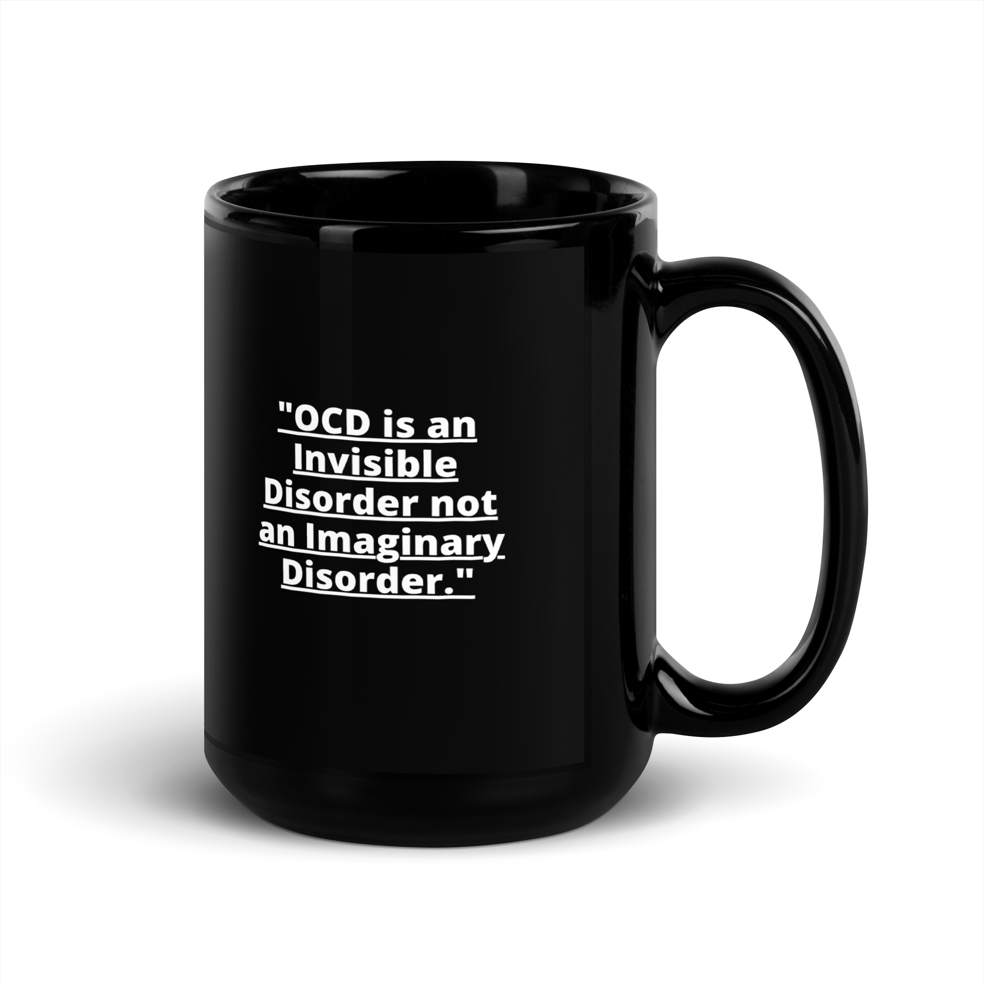 OCD and Caffeinated: Black Glossy Mug for Every Intrusive Thinker | ILLTOCHILL