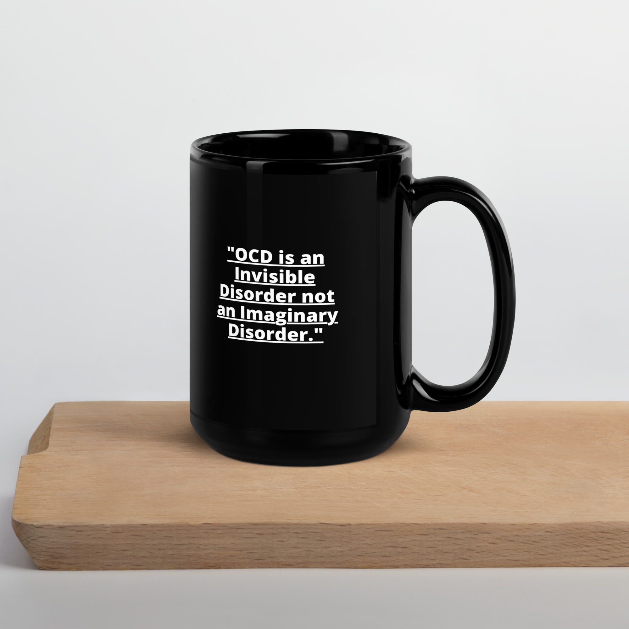 OCD and Caffeinated: Black Glossy Mug for Every Intrusive Thinker | ILLTOCHILL