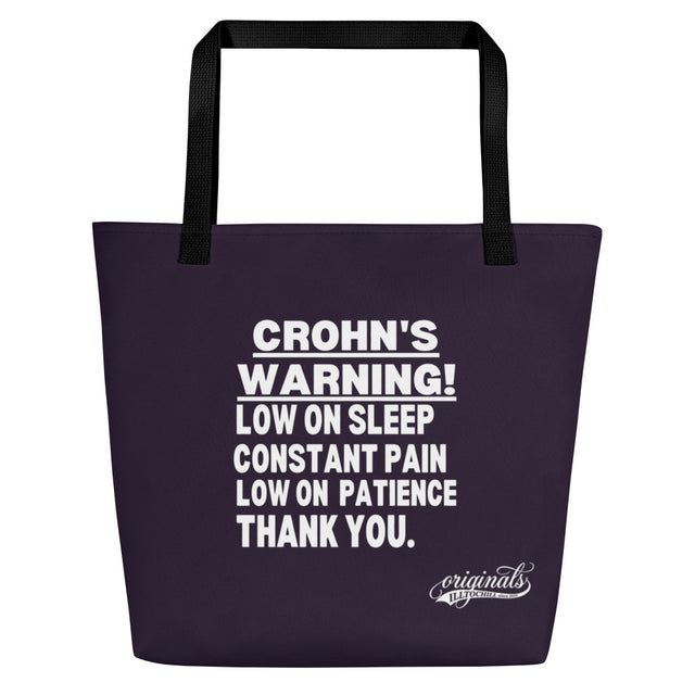 Crohn's All-Over Print Large Tote Bag — Carry It Loud | ILLTOCHILL