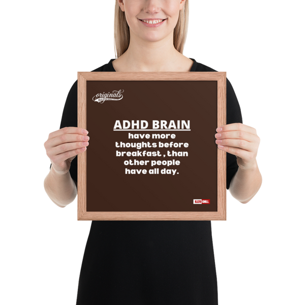Lightning Bolt Brain ADHD Framed Poster – Own Your Wiring | ILLTOCHILL
