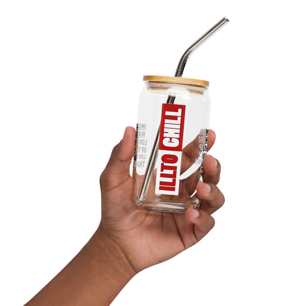 ILLTOCHILL Insomnia warning low on sleep sarcastic insomnia gift Can-Shaped Glass.