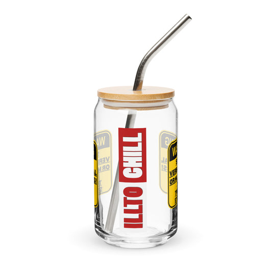 ILLTOCHILL Tourette Syndrome awareness Tics warning Tourettes educational gift Can-Shaped Glass.