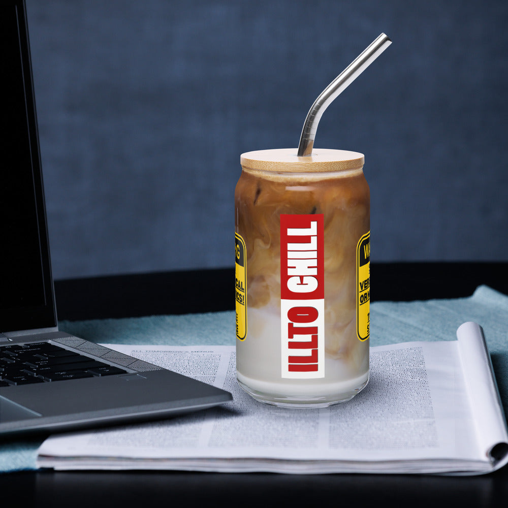 ILLTOCHILL Tourette Syndrome awareness Tics warning Tourettes educational gift Can-Shaped Glass.