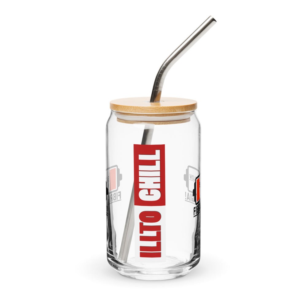 ILLTOCHILL Fibromyalgia awareness Battery Low funny fibro gift Can-Shaped Glass.