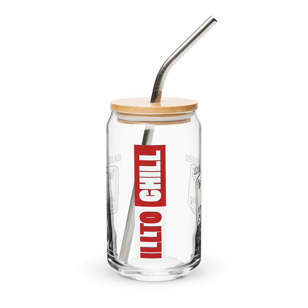 ILLTOCHILL Bipolar disorder awareness How bipolar mind works sarcastic gift Can-Shaped Glass.