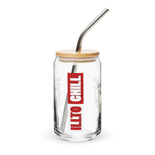 ILLTOCHILL Bipolar disorder awareness How bipolar mind works sarcastic gift Can-Shaped Glass.