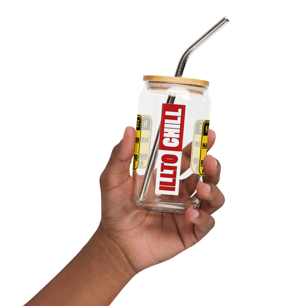 ILLTOCHILL Rheumatoid arthritis awareness Warning sign RA arthritis gift Can-Shaped Glass.