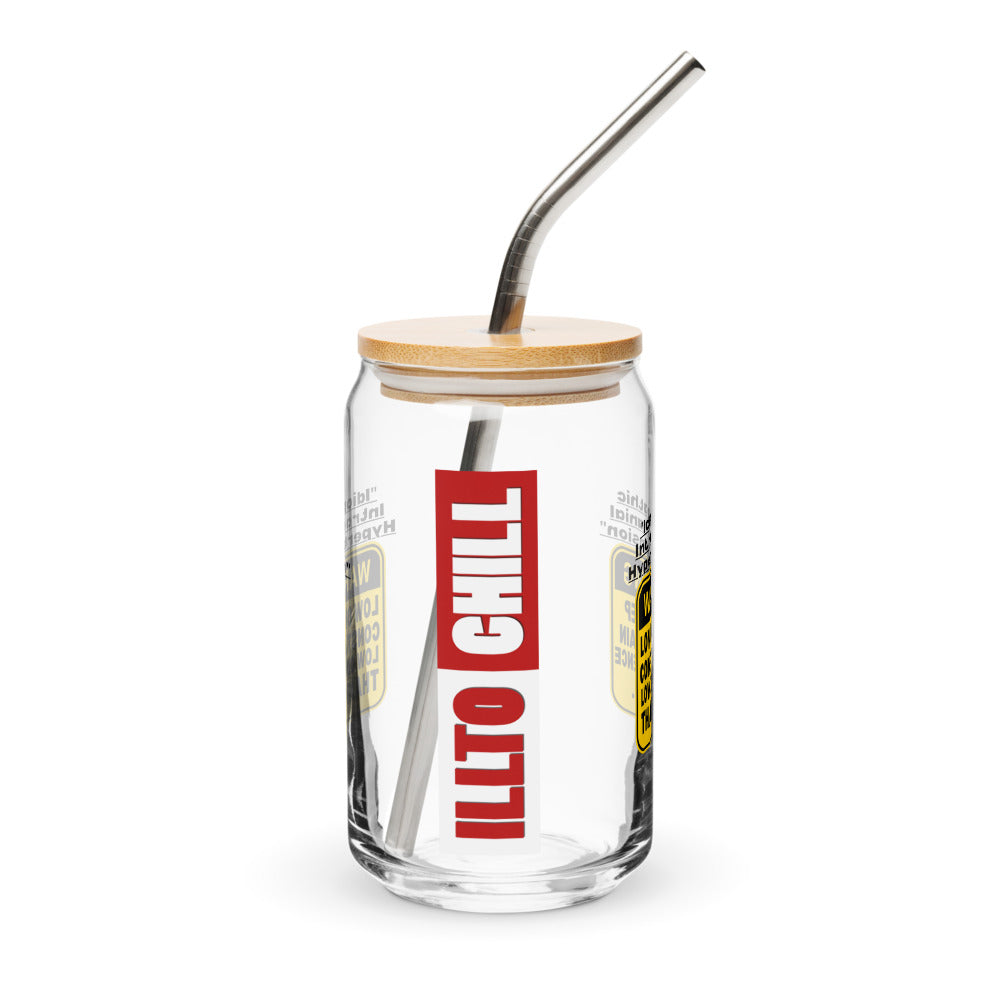 ILLTOCHILL ILLTOCHILL Idiopathic intracranial hypertension awareness Warning sign IIH gift Can-Shaped Glass.