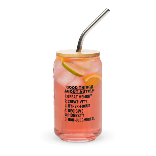 ILLTOCHILL Autism awareness Good things about autism list Autistic support gift Can-Shaped Glass.