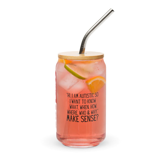 ILLTOCHILL Neurodiversity awareness Autism Curiosity funny autistic gift Can-Shaped Glass.