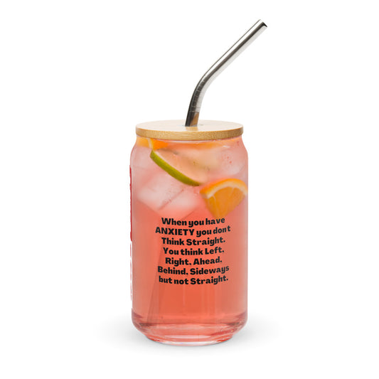 ILLTOCHILL Anxiety though pattern funny anxiety awareness gift Can-Shaped Glass.