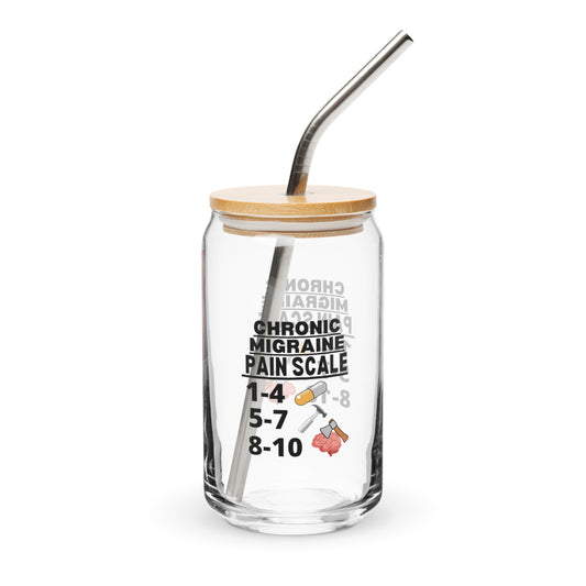 ILLTOCHILL Chronic Migraine Pain scale migraine awareness gift Can-Shaped Glass.