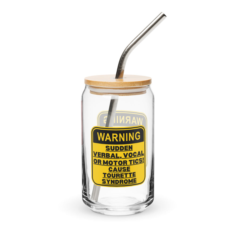 ILLTOCHILL Tourette Syndrome awareness Tics warning Tourettes educational gift Can-Shaped Glass.