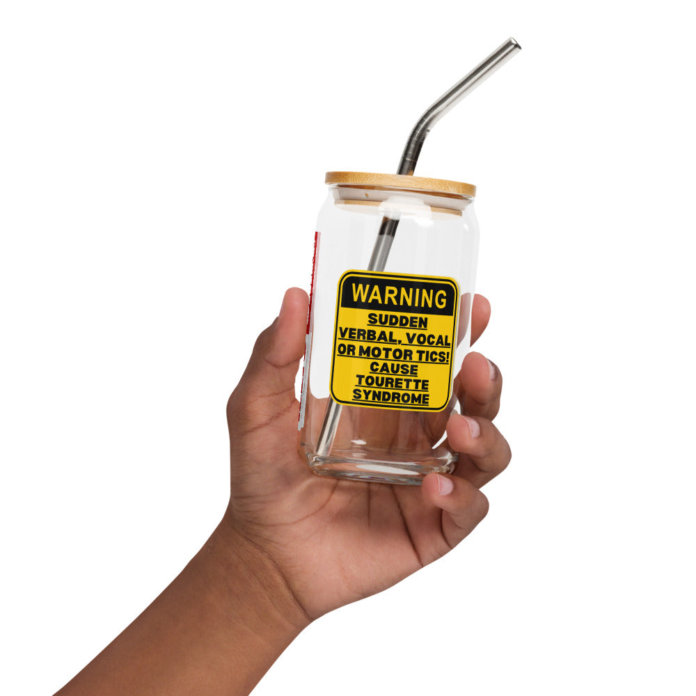 ILLTOCHILL Tourette Syndrome awareness Tics warning Tourettes educational gift Can-Shaped Glass.