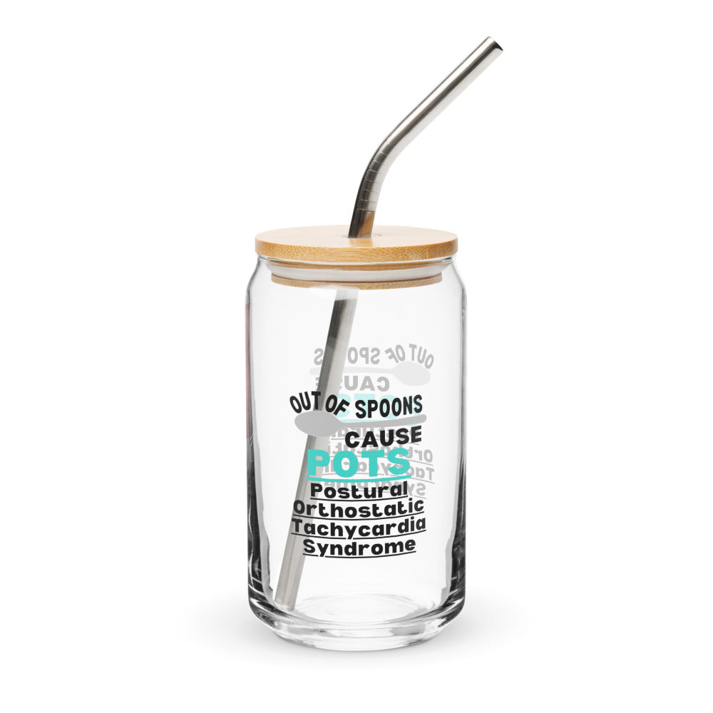ILLTOCHILL Postural orthostatic tachycardia syndrome support Out of spoons POTS gift Can-Shaped Glass.