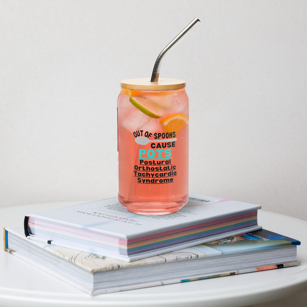 ILLTOCHILL Postural orthostatic tachycardia syndrome support Out of spoons POTS gift Can-Shaped Glass.