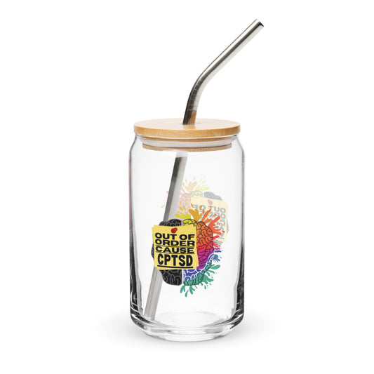 ILLTOCHILL CPTSD Out of order Complex post traumatic stress disorder Awareness gift Can-Shaped Glass.