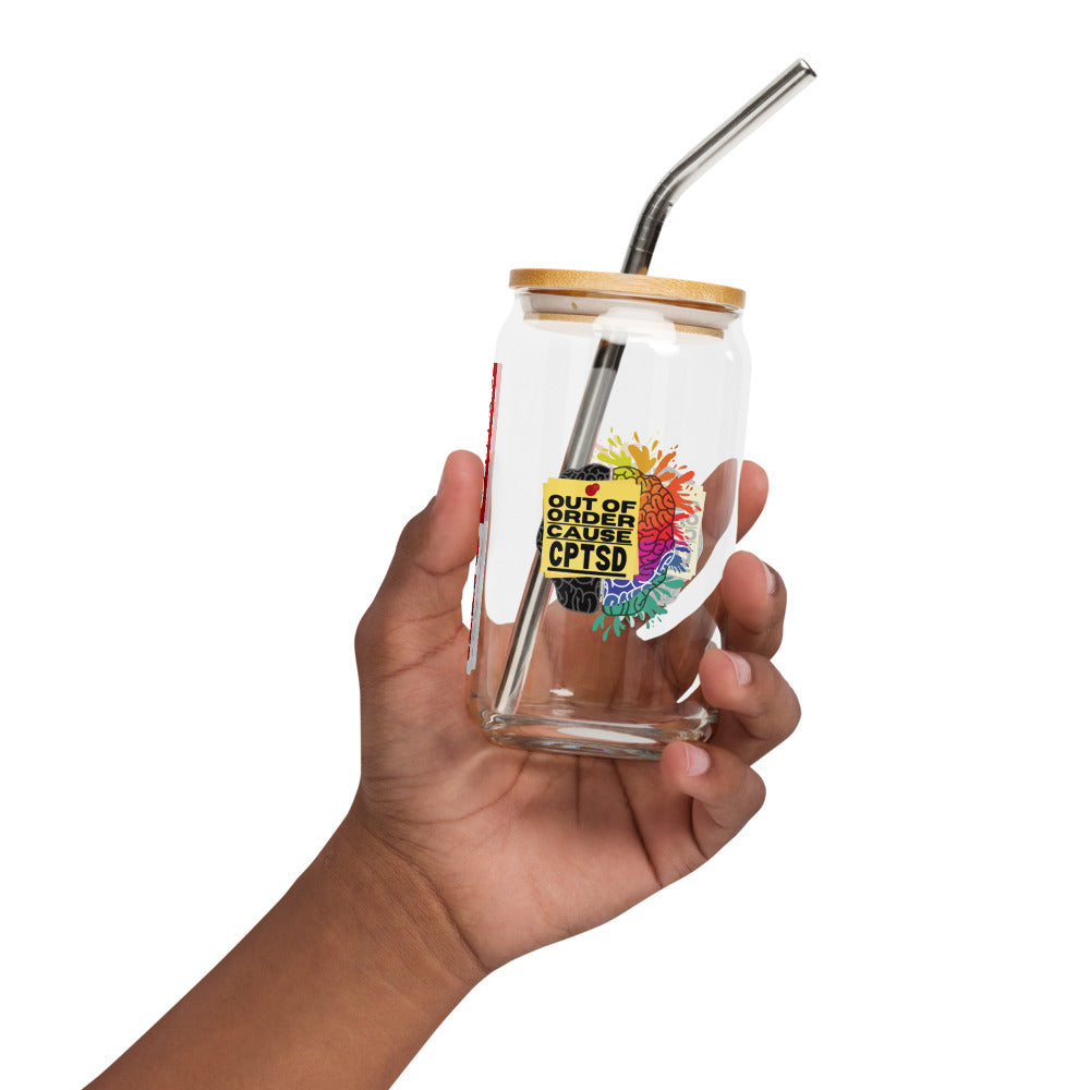 ILLTOCHILL CPTSD Out of order Complex post traumatic stress disorder Awareness gift Can-Shaped Glass.