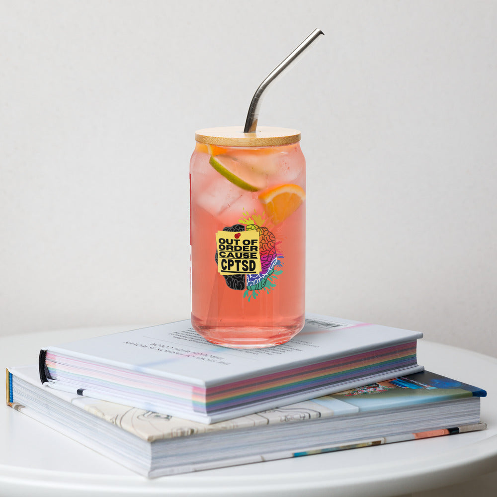 ILLTOCHILL CPTSD Out of order Complex post traumatic stress disorder Awareness gift Can-Shaped Glass.