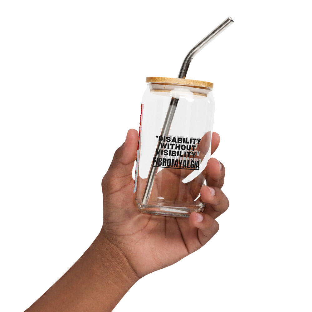 ILLTOCHILL Fibromyalgia awareness Disability without visibility fibro gift Can-Shaped Glass.