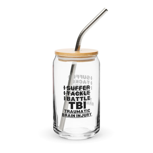 ILLTOCHILL TBI Awareness I battle Traumatic brain Injury TBI thoughtful gift Can-Shaped Glass.