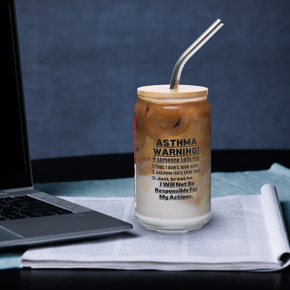 ILLTOCHILL Asthma Warning funny asthma awareness gift Can-Shaped Glass.
