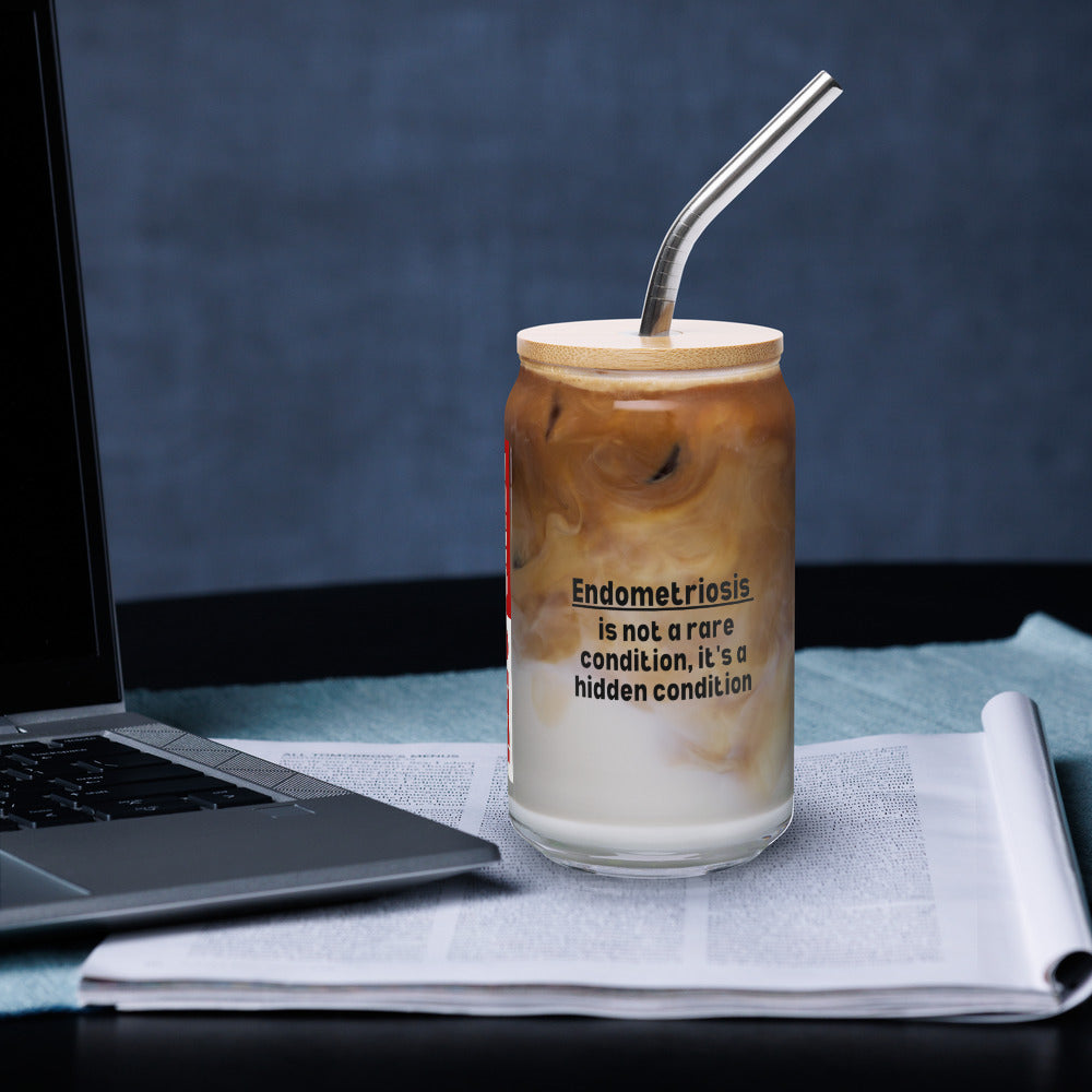ILLTOCHILL Endometriosis awareness educational quote endo gift Can-Shaped Glass.