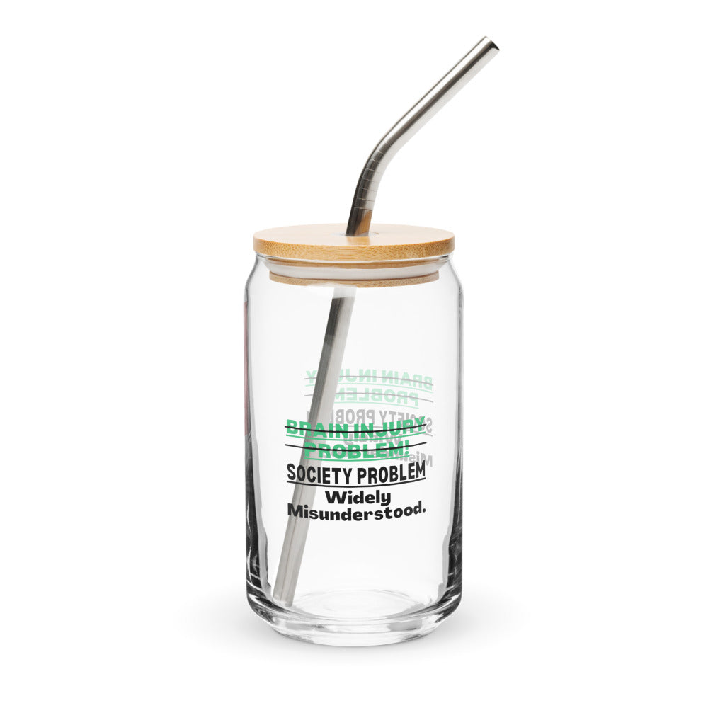 ILLTOCHILL TBI Traumatic brain injury Awareness Brain Injury sarcastic gift Can-Shaped Glass.