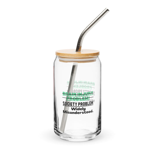 ILLTOCHILL TBI Traumatic brain injury Awareness Brain Injury sarcastic gift Can-Shaped Glass.