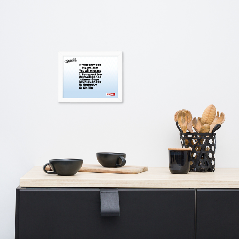 Autistic Acceptance Framed Poster — Wired Different | ILLTOCHILL