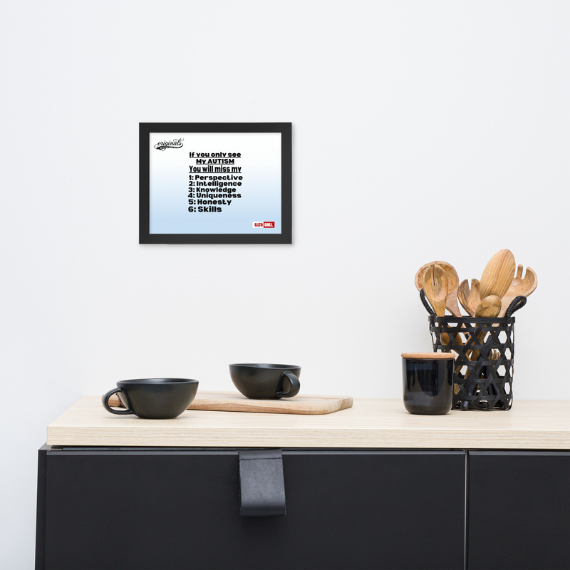 Autistic Acceptance Framed Poster — Wired Different | ILLTOCHILL