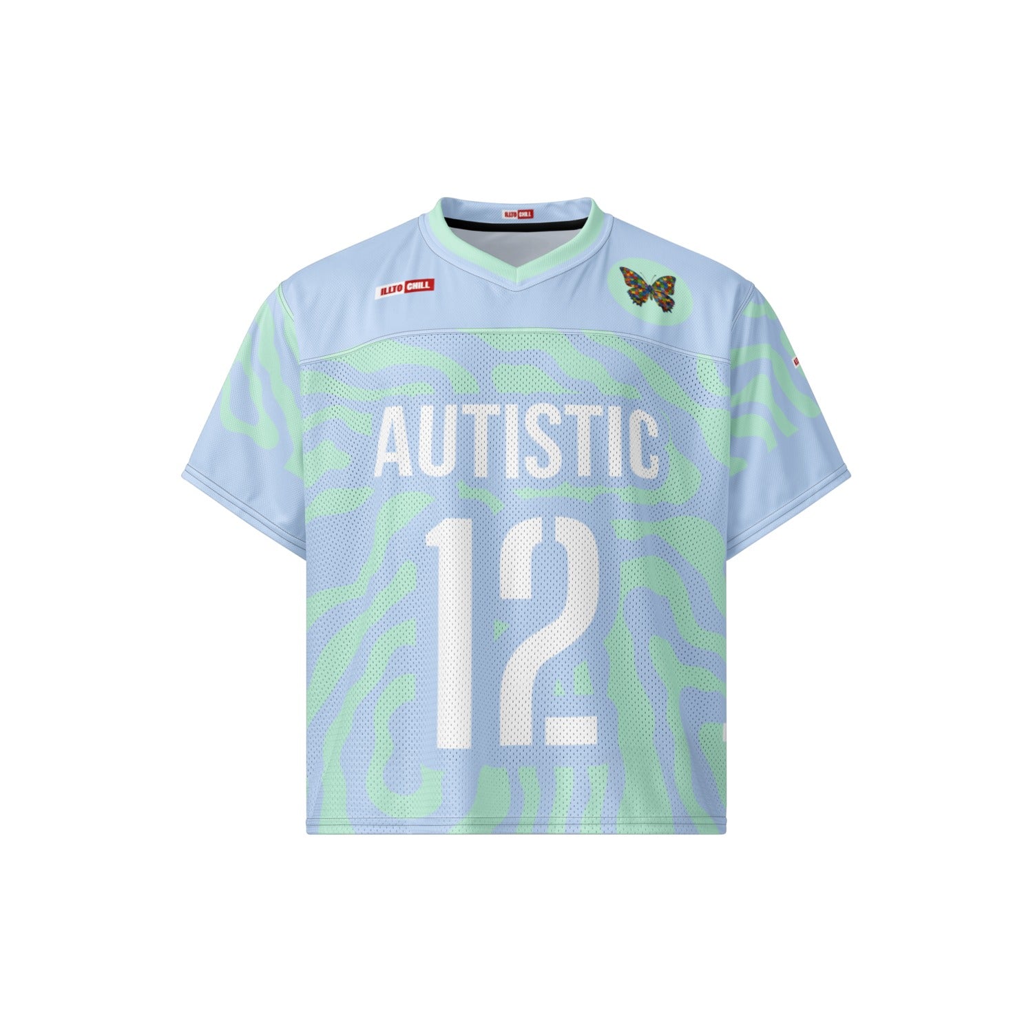 ILLTOCHILL illtochill-autism-awareness-and-support-neurodiversity-boxy-football-jersey main product image — white background