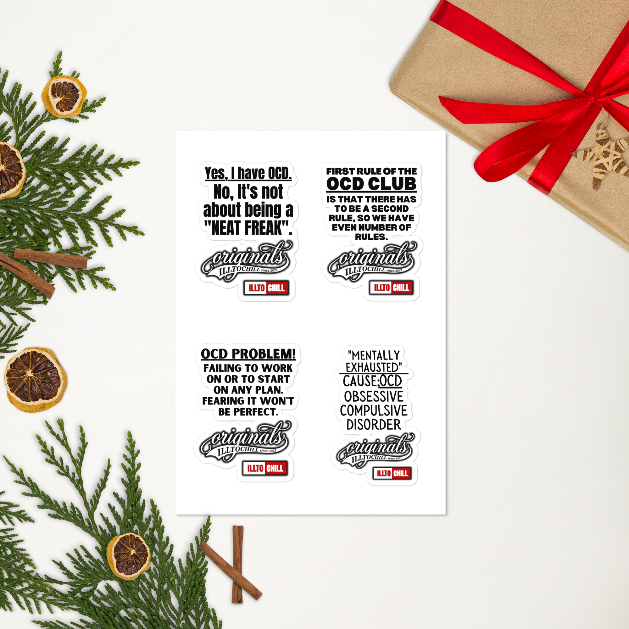 OCD Stuck On It: Sticker Sheet for Every Intrusive Thinker Who Claims Their Space | ILLTOCHILL