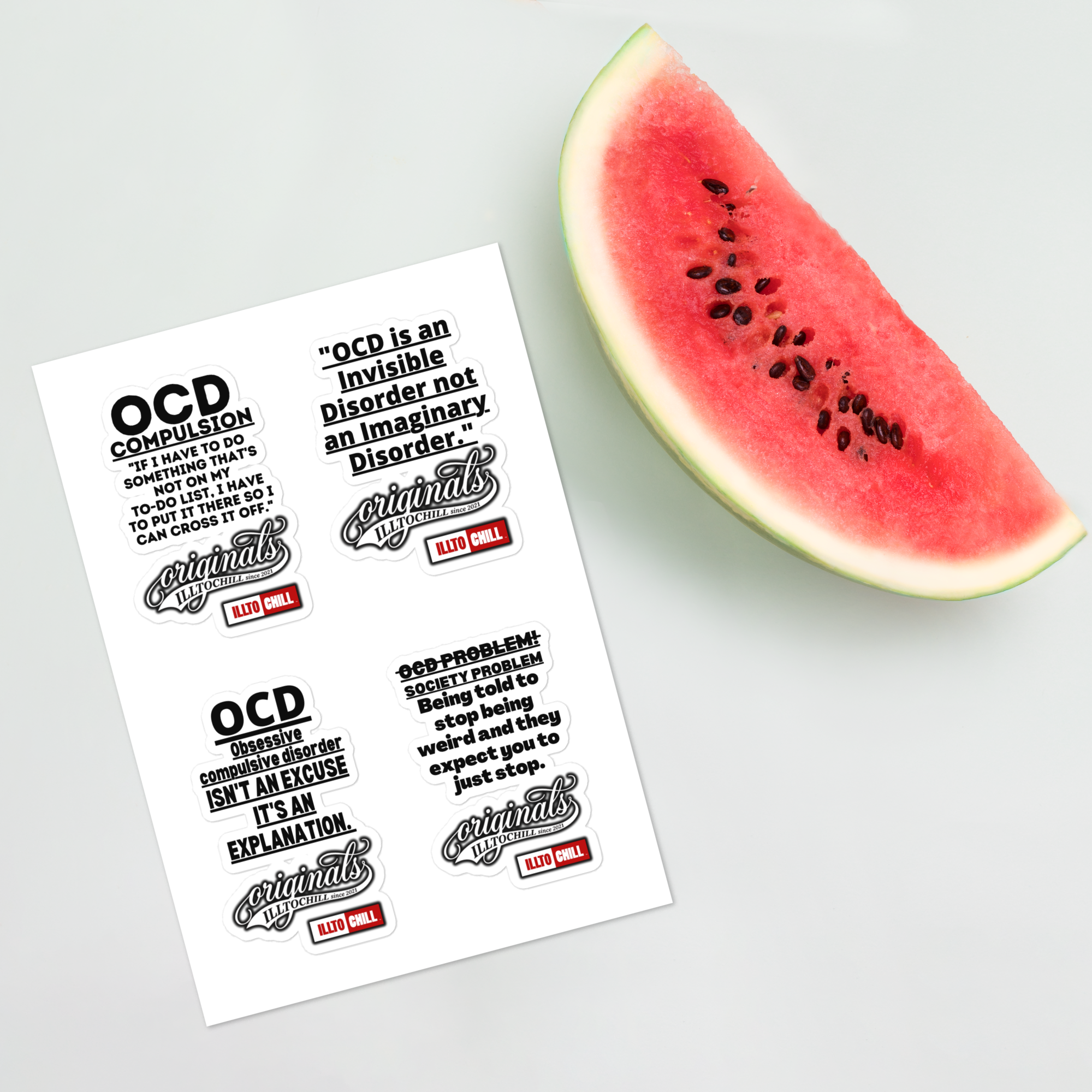 OCD Represented: Sticker Sheet for Every Intrusive Thinker in the Community | ILLTOCHILL