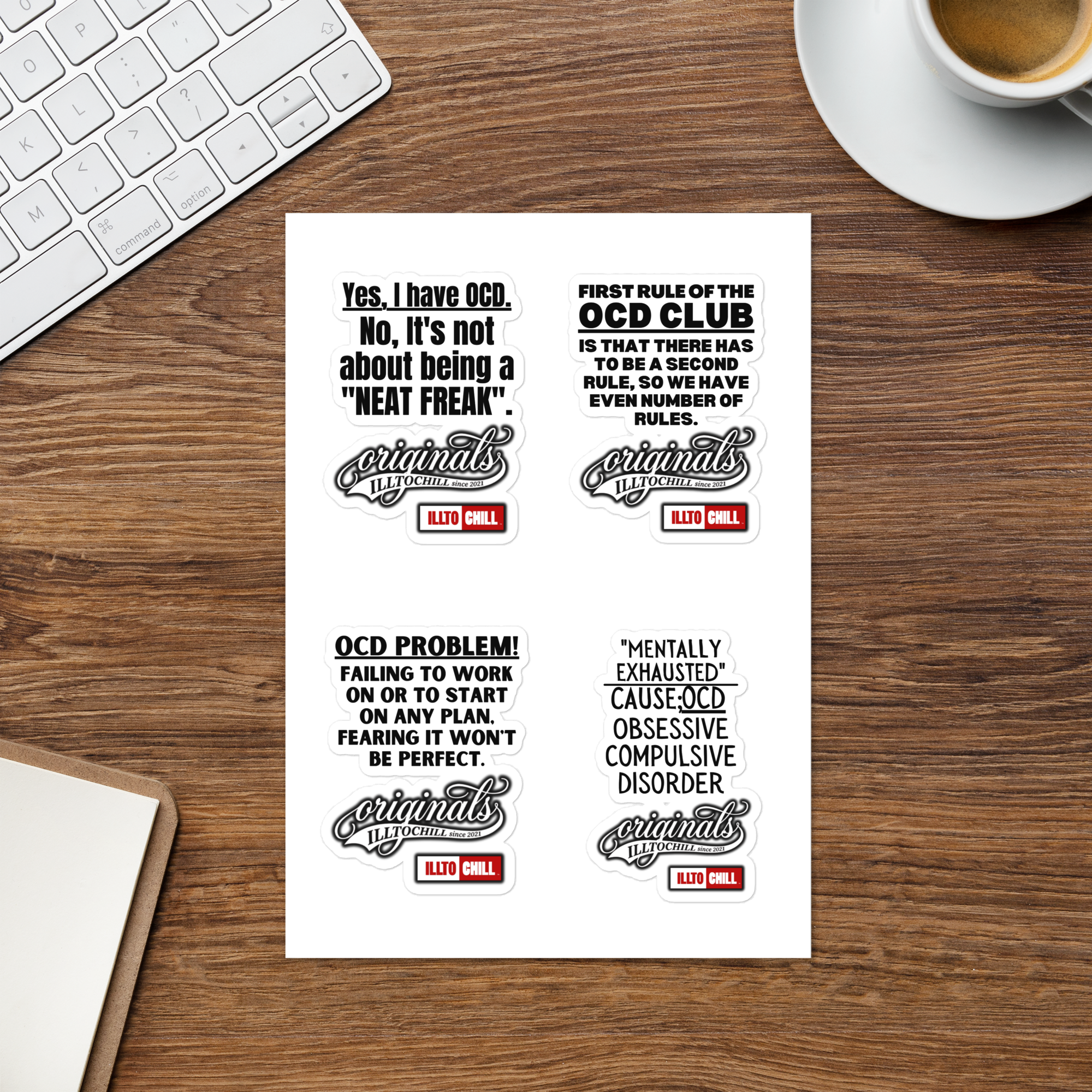 OCD Stuck On It: Sticker Sheet for Every Intrusive Thinker Who Claims Their Space | ILLTOCHILL