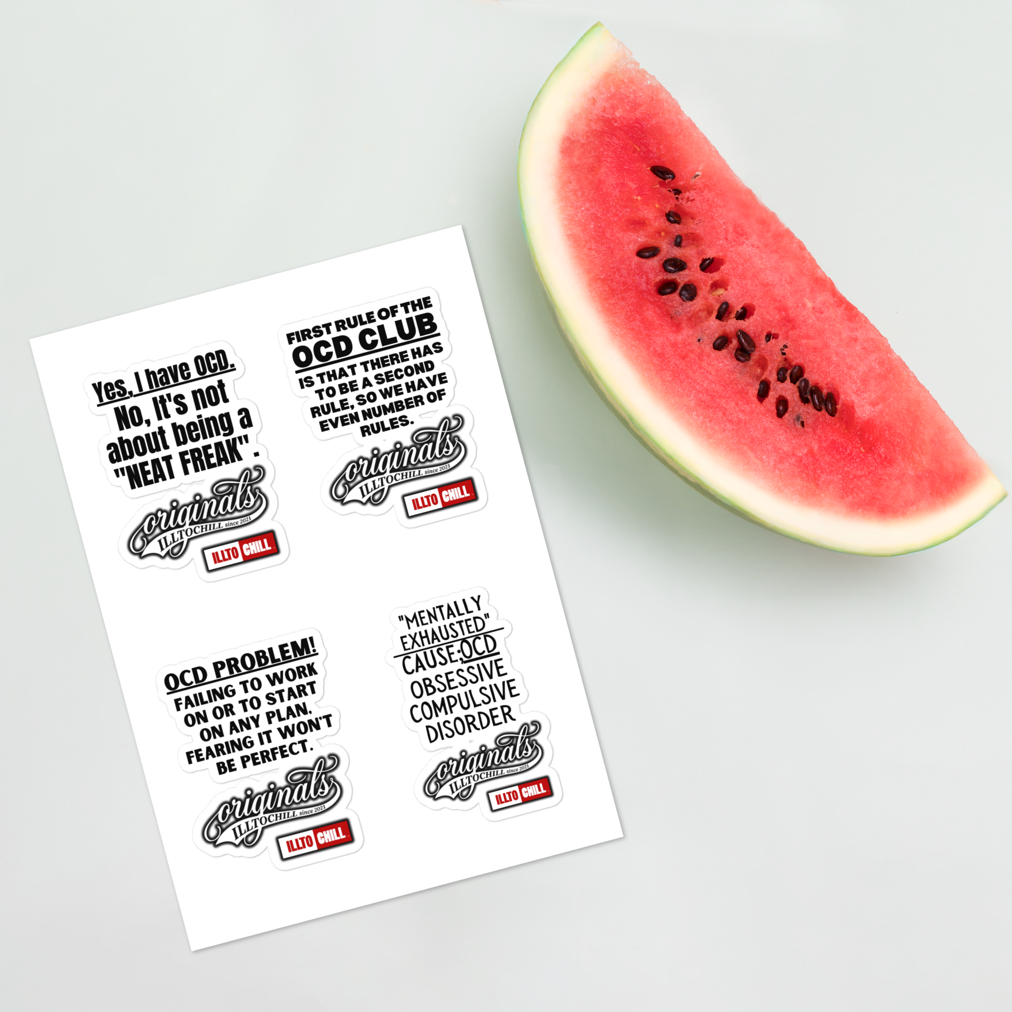 OCD Stuck On It: Sticker Sheet for Every Intrusive Thinker Who Claims Their Space | ILLTOCHILL