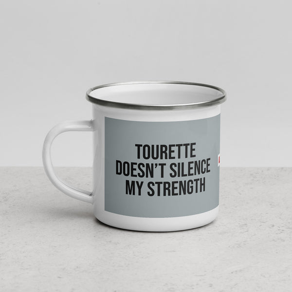 ILLTOCHILL Tourette syndrome awareness TS gift Enamel Mug – Lifestyle 3 Left