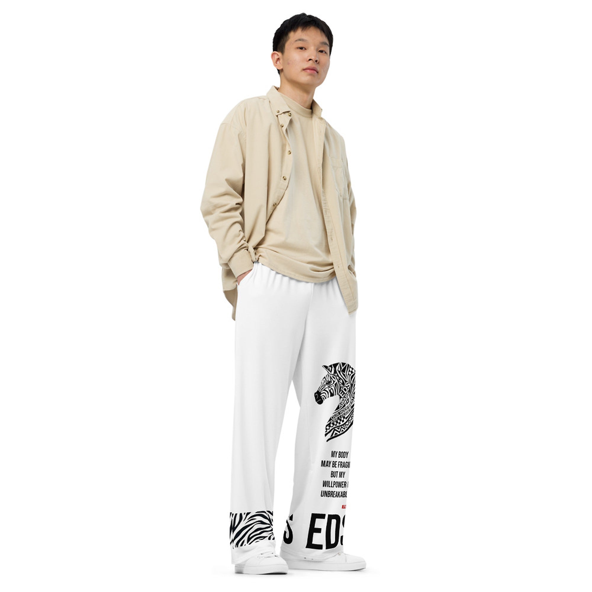 ILLTOCHILL EDS Awareness Pants – Men's Lifestyle Right Front (White)