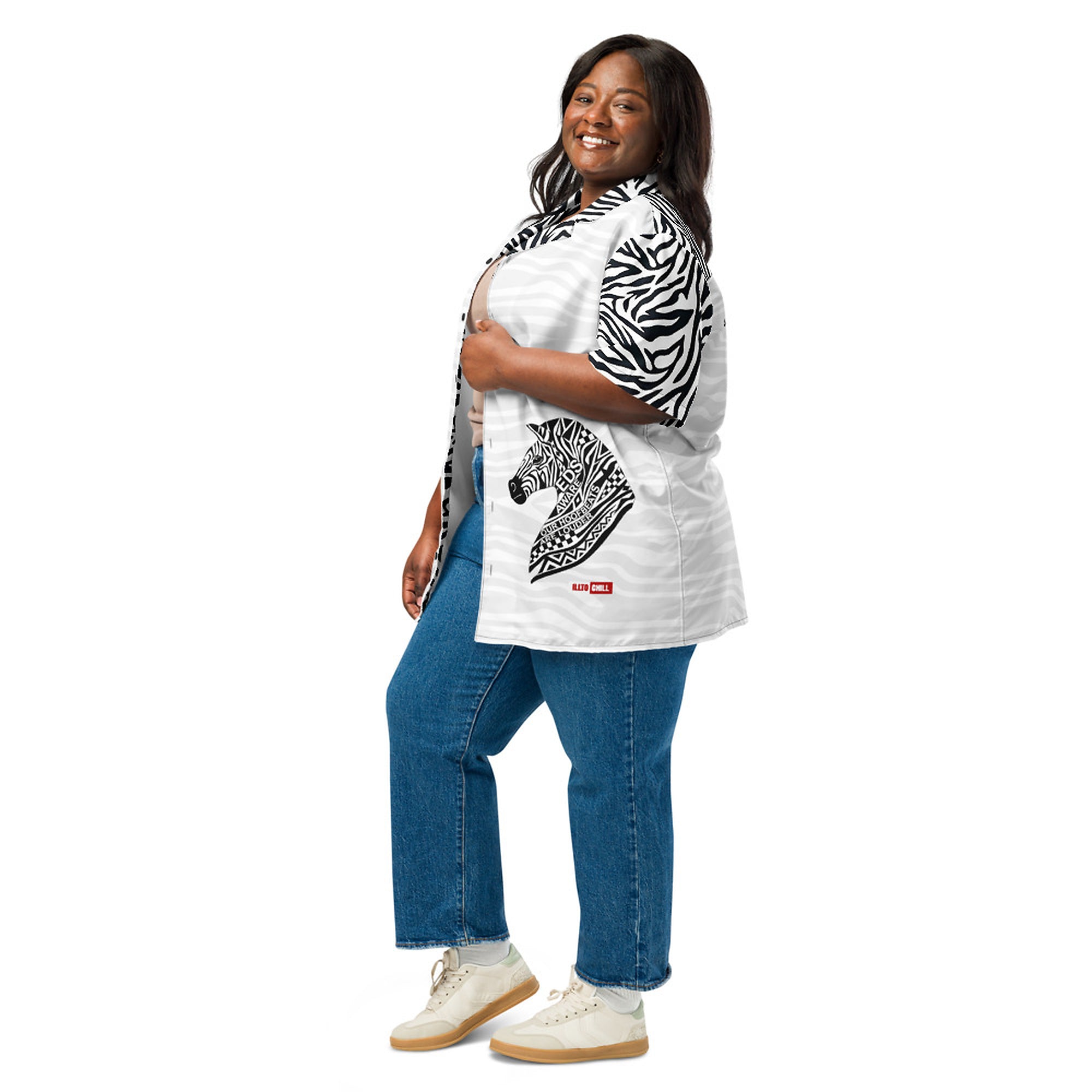 ILLTOCHILL EDS ehler danlos syndrome awareness Unisex button shirt – Women's 3 Left (Black)