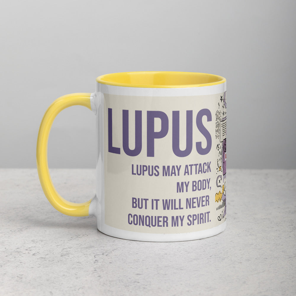 ILLTOCHILL Lupus awareness gift Mug with Color Inside – Lifestyle 2 Left