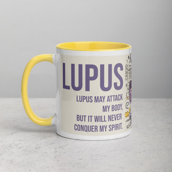 ILLTOCHILL Lupus awareness gift  Mug with Color Inside – Lifestyle 2 Left