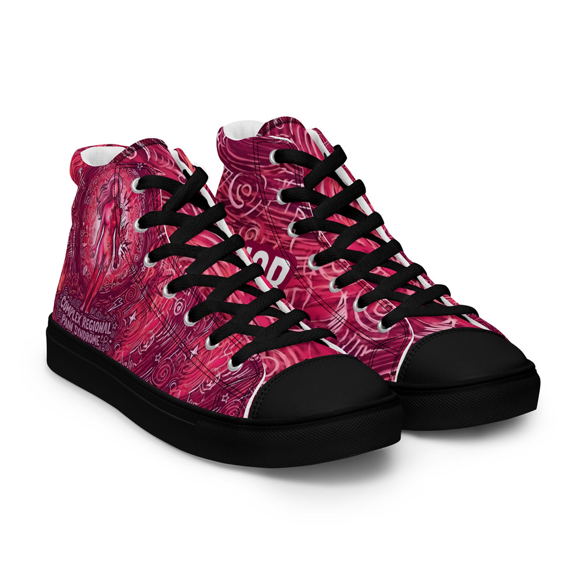ILLTOCHILL CRPS Awareness Women's High Top Shoes – Flat Right Front (Crps Awareness Women's High Top Shoes)