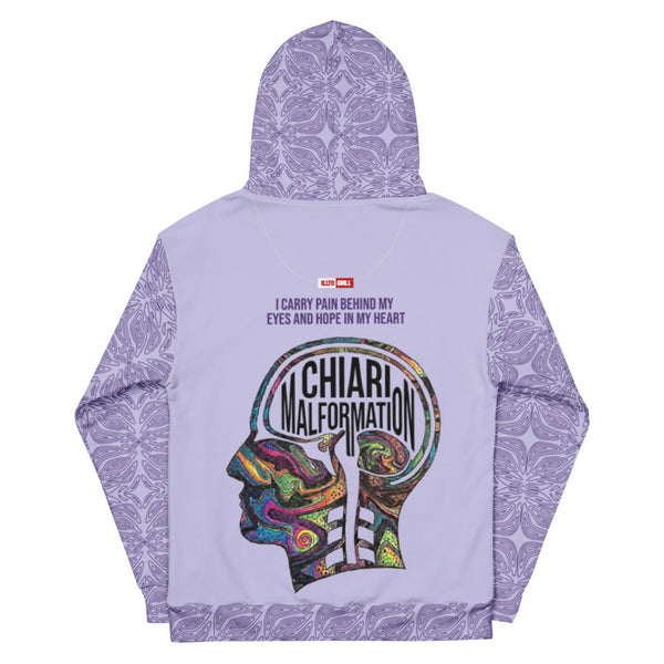 ILLTOCHILL CM Chiari Malformation awareness gift heavyweight unisex hoodie – Flat Back (White)