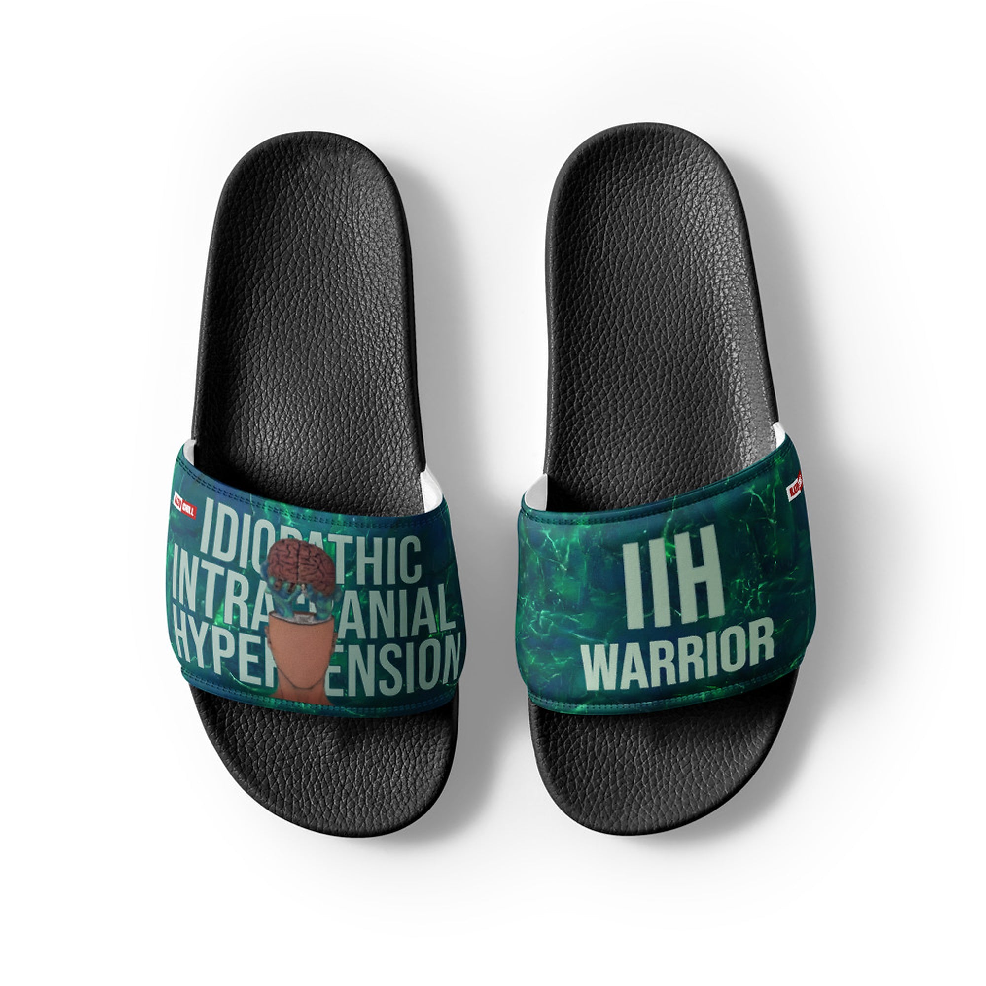 ILLTOCHILL IIH Awareness Women's Slides – Flat Front 2 (Iih Awareness Women's Slides)