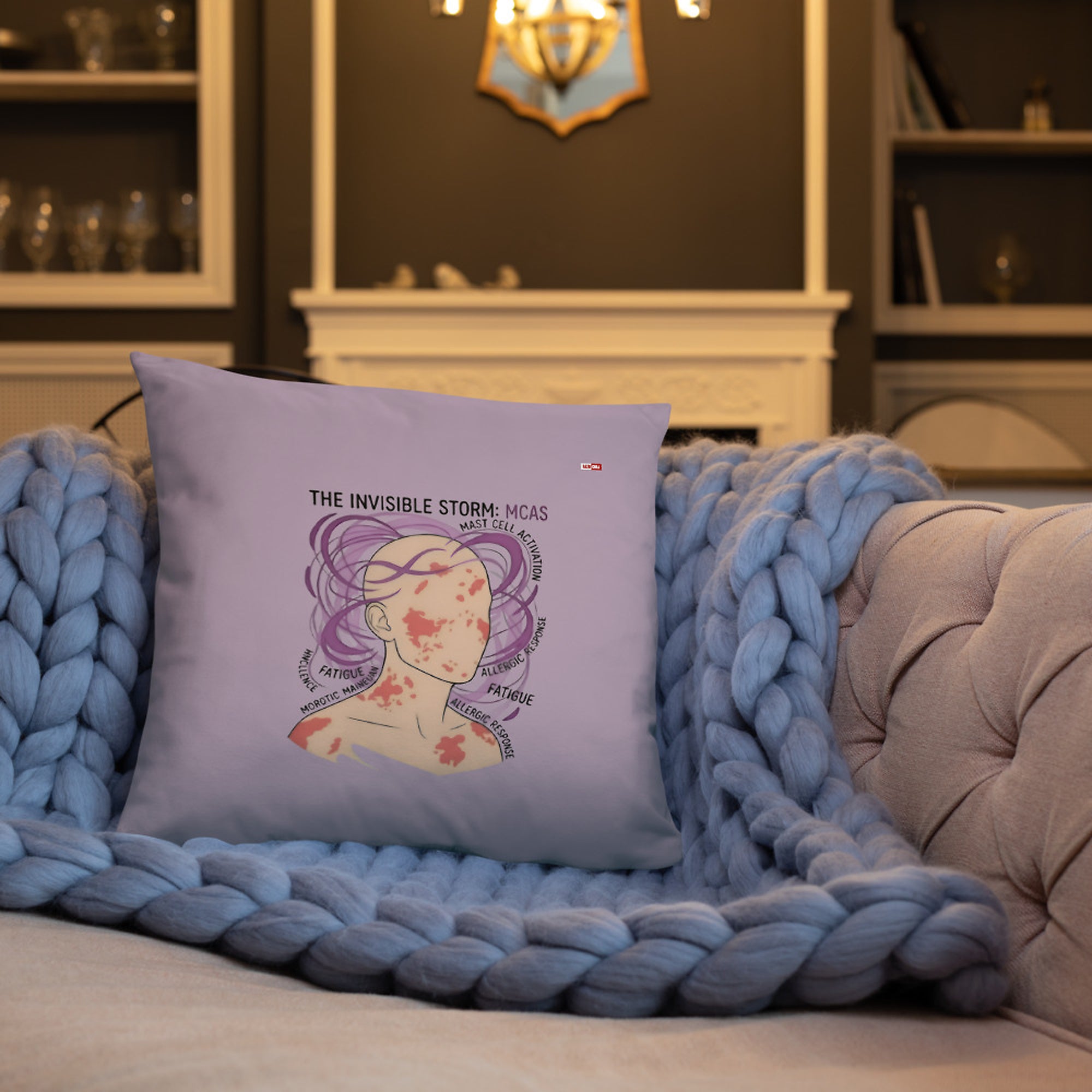 ILLTOCHILL MCAS Awareness Pillow – Lifestyle Front Lifestyle 3 (Black)