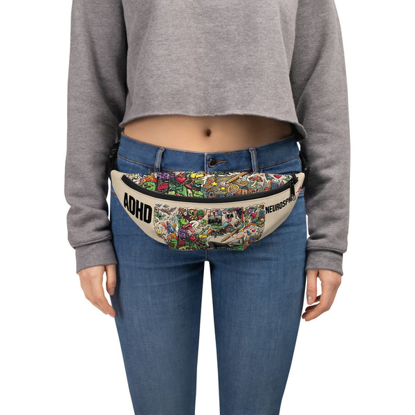 ILLTOCHILL ADHD Awareness Fanny Pack – Women's Front (Black)