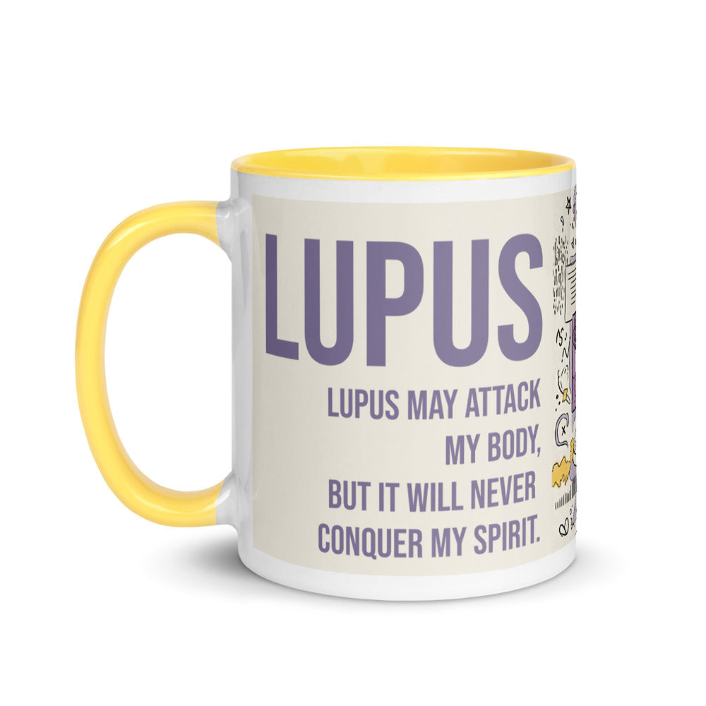 ILLTOCHILL Lupus awareness gift Mug with Color Inside – Flat Left