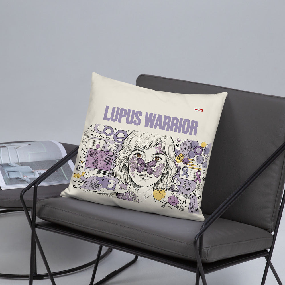 ILLTOCHILL Lupus Awareness Pillow – Lifestyle Front Lifestyle 5 (White)