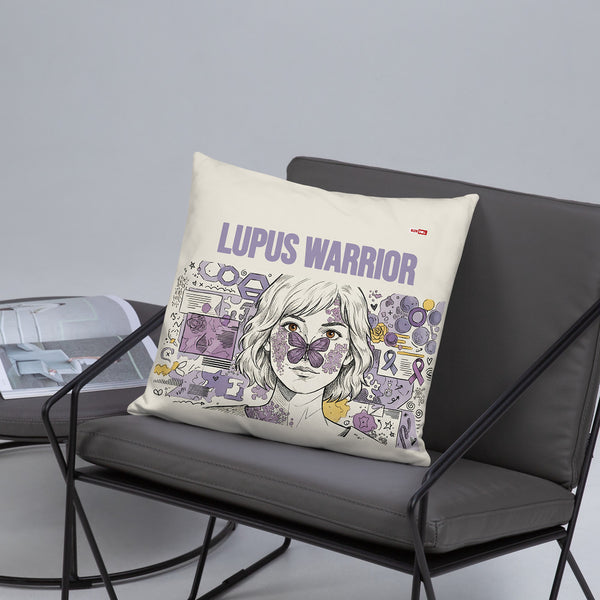 ILLTOCHILL Lupus Awareness Pillow – Lifestyle Front Lifestyle 5 (White)