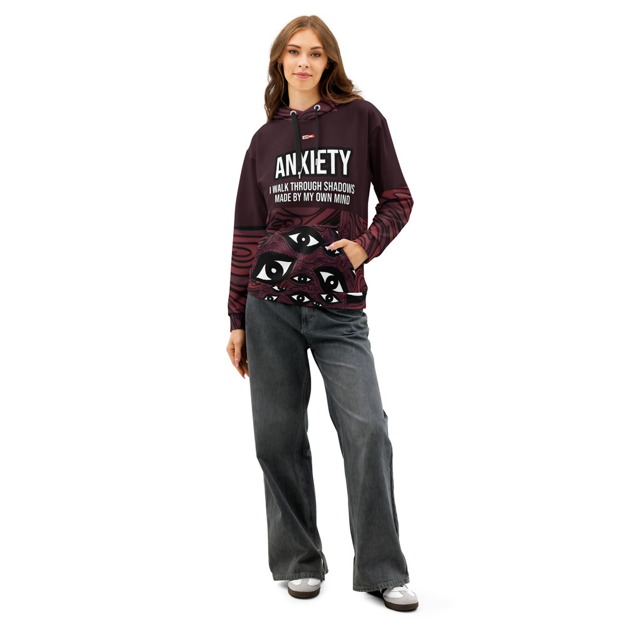 ILLTOCHILL Anxiety awareness gift Unisex cotton Hoodie – Women's Front (Black)